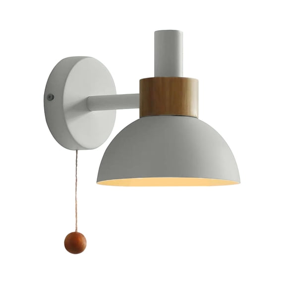 Taotanxi 1-Light Nordic Bathroom Wall Sconce with Pull Chain Switch, Modern Vanity Wall Lamp with Spherical Frosted Glass Shade, Bedside Wall Lights for Mirror Kitchen Living Room Hallway