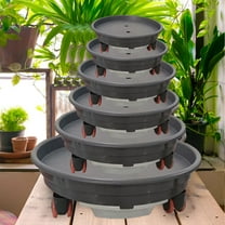 Taotanxi 10.6 " Planter Caddies Rolling Saucer Caddy with Wheels, Heavy Duty Wheeled Stand for Potted Plant, Round Coaster Roller Base Tray with Casters, Flower Pot Dolly Holder for Indoor Outdoor