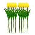 thumbnail image 1 of Taotanxi 10PCS Yellow Tulips Artificial Flowers Real Touch White Fake Tulips White Flowers Artificial for Decorations Centerpieces for Table Home Decor Indoor Flower Arrangements Artificial ,14", 1 of 5