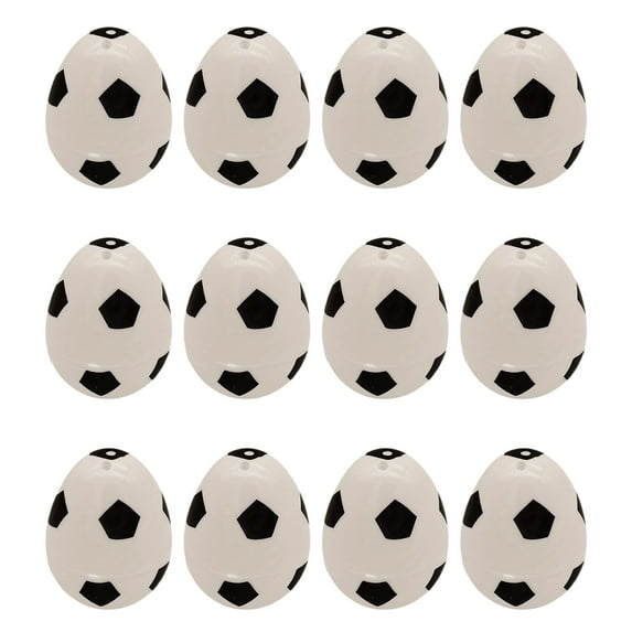 Taotanxi 12 Pcs Football Easter Egg Fillable Sport Easter Basket Stuffers Empty Plastic Filled Easter Eggs (Football)