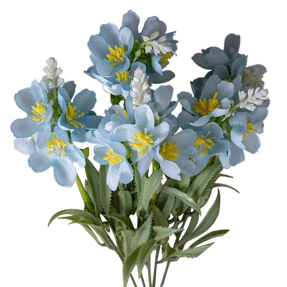 Taotanxi 14" Fully Bloomed Tulip Artificial Flowers Bouquet Fake Faux Flowers (Blue)