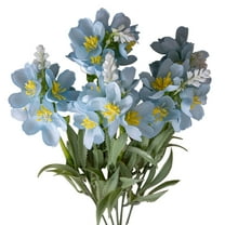 Taotanxi 14" Fully Bloomed Tulip Artificial Flowers Bouquet Fake Faux Flowers (Blue)