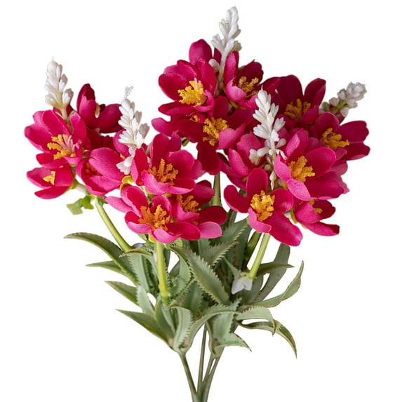 Taotanxi 14" Fully Bloomed Tulip Artificial Flowers Bouquet Fake Faux Flowers (Hot Pink)