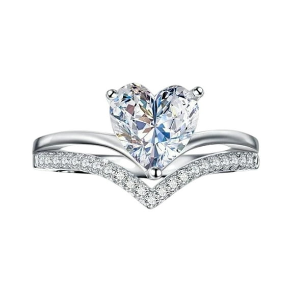 Taotanxi 14K Gold Plated Stacking Rings for Women | Classy Design With Sparkling Cubic Zirconia Crystals & Opal | Everyday Jewelry