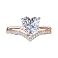 thumbnail image 1 of Taotanxi 14K Gold Plated Stacking Rings for Women | Classy Design With Sparkling Cubic Zirconia Crystals & Opal | Everyday Jewelry, 1 of 6