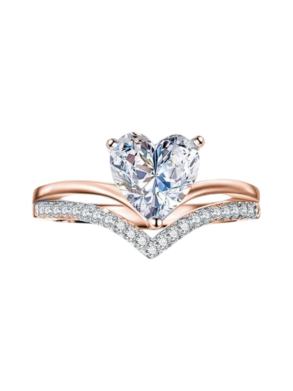 14K Gold Plated Stacking Rings for Women | Classy Design With Sparkling Cubic Zirconia Crystals & Opal | Everyday Jewelry