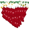 thumbnail image 1 of Taotanxi 16.5 Inchs Red Knit Christmas Stockings, Personalized Initial Embroidered Xmas Stocking Larger Sock for Christmas Tree Fireplace Christmas Party Holiday Hanging Stocking Decorations(W), 1 of 7