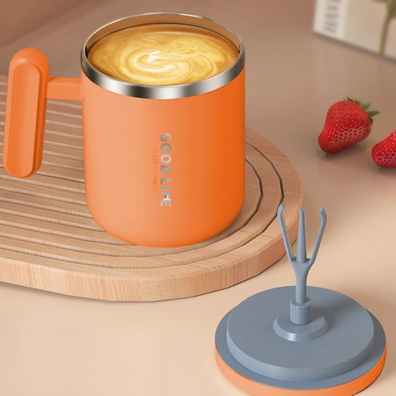 Taotanxi 16 Oz Insulated Coffee Mug With Handle And Lid, Double Wall Stainless Steel Vacuum Insulated Tumbler Cup, Travel Coffee Cup Thermal Cup for Home And Office, Orange Tiger