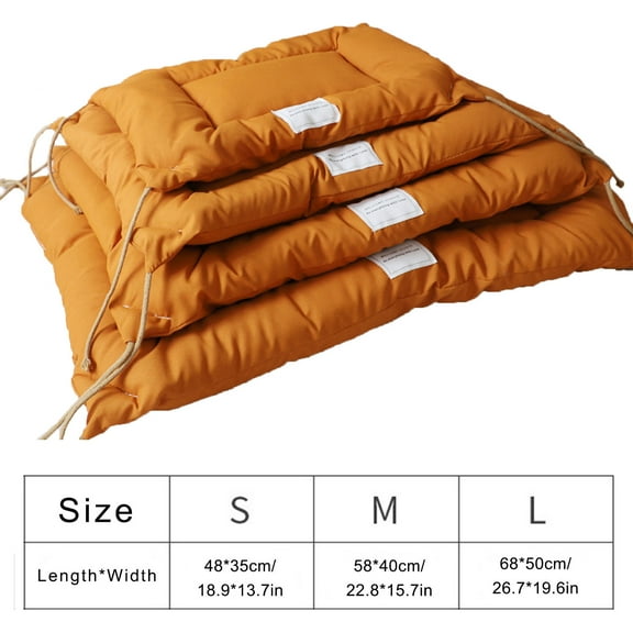Taotanxi 18.9" x 13.7" Soft Cat Kneading Pillow Cushion Bed with Ties for Cat Dog House Perch Shelf, Pad Padding for Cage Kennel Backpack Carrier,Orange