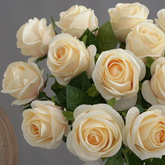 Taotanxi 19in. Rose Flower (1Single Pack) Artificial Plant, 19"H x 3.25"W x 3.25"D, Peach