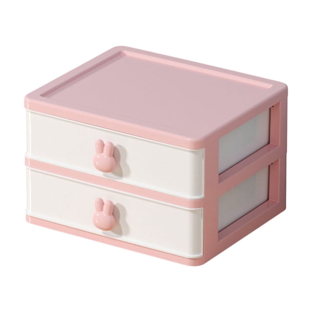Taotanxi 1Pc Plastic Storage Drawers Two Layer Drawer Type Closet Transparent Desktop Storage Box for Office Home