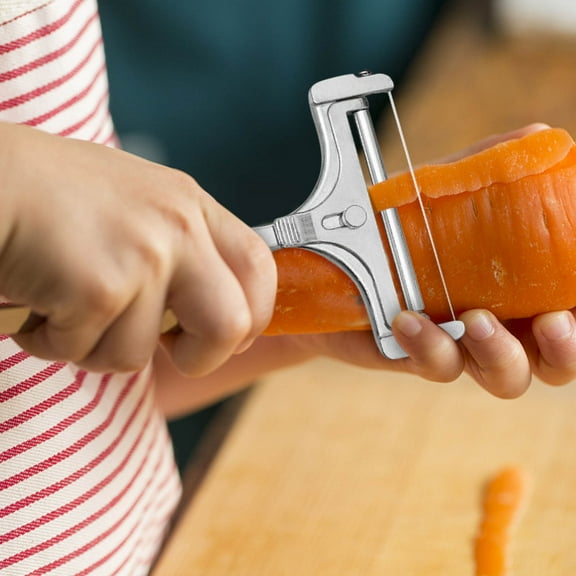 Taotanxi 1Pcs Wire Cheese Slicer Stainless Steel Thickness Adjustable Wire Cheese Cutter With Ergonomic Handle Kitchen Cooking Tool for Home Kitchen Restaurant Soft Semi-Hard Cheese Cutting,Silver