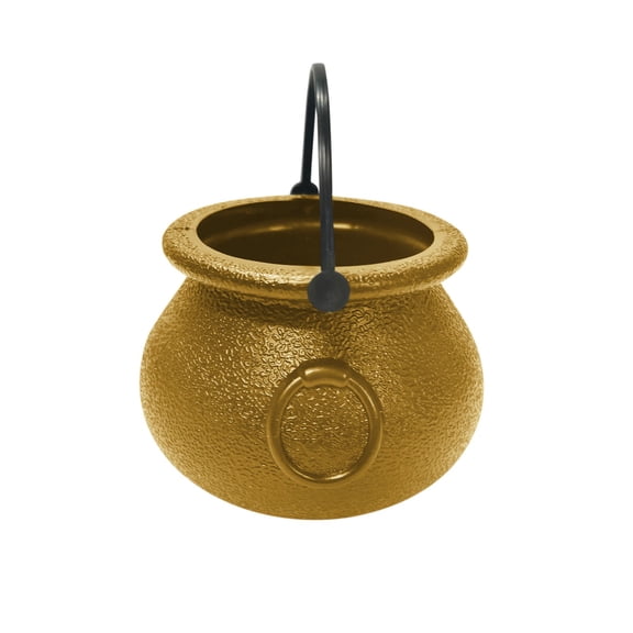 Taotanxi 2.8 Inch Plastic Gold Cauldron Kettle for St. Patrick's Day and Halloween, Large Pot of Gold Bucket for Table Decorations, Centerpieces, Trick or Treat & St. Paddy's Party Supplies