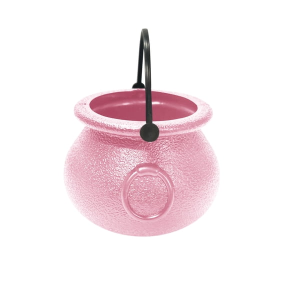 Taotanxi 2.8 Inch Plastic Pink Cauldron Kettle for St. Patrick's Day and Halloween, Large Pot of Gold Bucket for Table Decorations, Centerpieces, Trick or Treat & St. Paddy's Party Supplies
