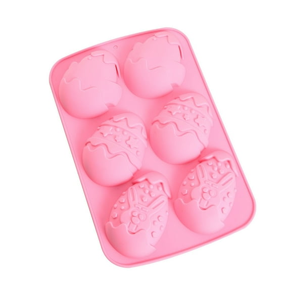 Taotanxi 2 Pack Large Easter Egg Molds for Baking, Happy Easter Egg Mold Silicone 3D Easter Egg Candy Mold Treat Mold for Chocolate Pudding Mousse Muffin Jello Soap Bath Bomb Ice Cube Candles