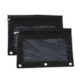 thumbnail image 1 of Taotanxi 2 Pack Pencil Pouch for 3 Ring Binder,Binder Pencil Pouch with Zipper,3 Ring Pencil Case with Clear Window,(Black), 1 of 9