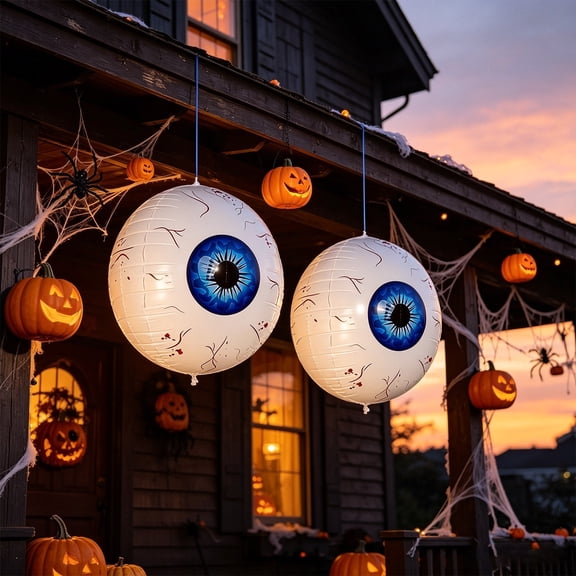 Taotanxi 2 Pcs Halloween Inflatable Eyeball, 21", Green