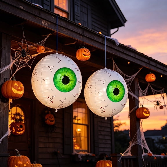 Taotanxi 2 Pcs Halloween Inflatable Eyeball, 21", Red