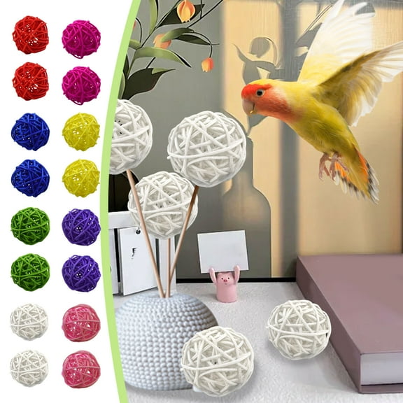 Taotanxi 2 Pieces Vase Filler Rattan Balls Decorative for Craft, Party, Wedding Table Decoration, Aromatherapy Accessories, 1.97 Inch (Pink)