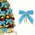 thumbnail image 1 of Taotanxi 24pcs Blue Small Velvet Christmas Bows For Christmas Tree Wreath Gift Wrap Crafts Wedding Party Bows For Snack Bags Baking Candy Bags Home Decoration, 1 of 7