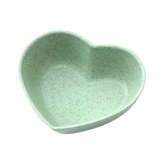 Taotanxi 3 Inch Heart Shape Mini Dipping Sauces Bowls, Unbreakable Wheat Straw Small Snack Dessert Dishes, Salad Plates for Sushi Side Dish Fruit Appetizer Cake, Green