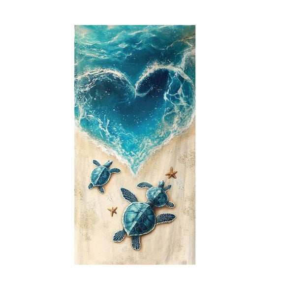 Taotanxi 30" x 60" Beach Towel - Large Sea Turtle Print - Microfiber Bath Towel for Women, Girls, Kids, Men - Oversized Pool and Swimming Drying Towel - Big & Super Soft Plush Cotton Throw Towel