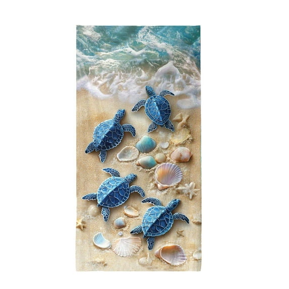 Taotanxi 30" x 60" Beach Towel - Large Sea Turtle Print - Microfiber Bath Towel for Women, Girls, Kids, Men - Oversized Pool and Swimming Drying Towel - Big & Super Soft Plush Cotton Throw Towel