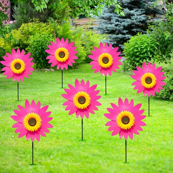 Taotanxi 36CM Sunflower Lawn Pinwheels Wind Spinners Large Windmill Pinwheel for Garden,Yard, Party Outdoor Decor (Sunflower Pinwheels)