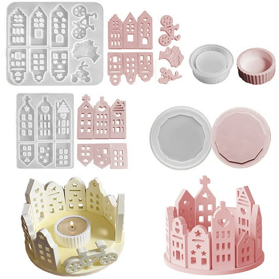 Taotanxi 3D Xmas Easter Christmas Tree House Silicone Mold for Fondant Cake Decor Chocolate Sugarcraft Gingerbread Baking Mould