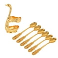 thumbnail image 1 of Taotanxi 4.8 In Coffee Spoon Set With Holder, Swan Spoon And fork Holder, Gold Durable Spoons Coffee Station Storage Organizer for Home Kitchen Christmas Universal Gift(Gold), 1 of 7