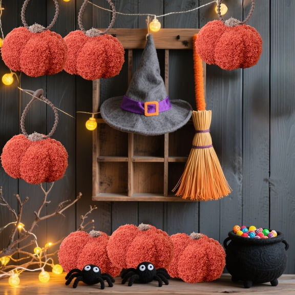 Taotanxi 4-Inch Soft Pumpkin Tree Decoration 1pcs Red Cute Hanging Decoration for Thanksgiving Holiday Party Indoor Home Decoration