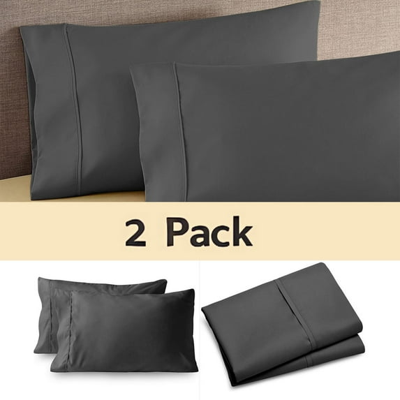 Summer Savings Clearance Taotanxi 400 Thread Count Cotton Pillow Case, King, Set of 2, Dark Gray, 30" L x 20" W, Pillows Not Included