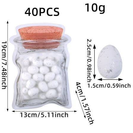 Taotanxi 40Pcs 0.98"L/0.59"W Artificial Bird Eggs Fake Foam Eggs Diy Easter Eggs for Photo Props Crafts Garden Bird Nest Decor Easter Party Decorations (Assorted Color)