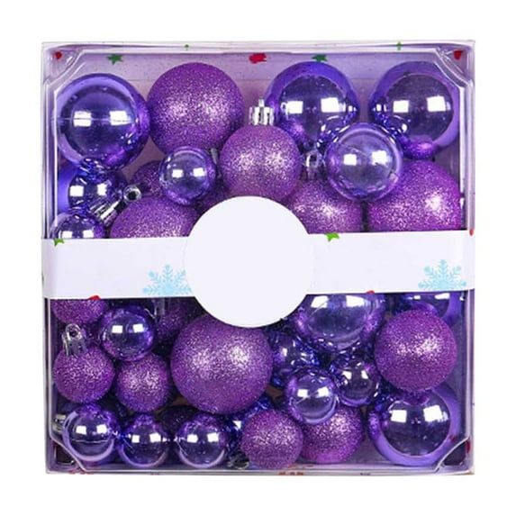 Taotanxi Purple Shatterproof Christmas Ornaments, 44pcs Set, Traditional Style, Plastic Material, Christmas & Wedding Occasion