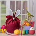 thumbnail image 1 of Taotanxi 5.5"X5" Red Round Bottom Easter Bunny Ear Velvet Jewelry Basket Easter Candy Bags With Drawstring for Easter Party Decorations Cookie Snack Packing, 1 of 6