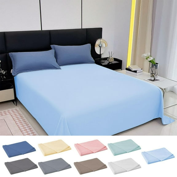 Taotanxi Under $5 Bed Sheet, 100% Cotton Household Solid Color, Soft and breathable Bed Sheet Piece 47.24 x 90.55", Navy Blue, Twin, 1 Piece Sky Blue/0863