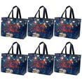 thumbnail image 1 of Taotanxi 6 Pack Christmas Gift Bags with Handles, Large Non-Woven Tote Bags for Wrapping Xmas Party Favors, 12.8"x9.8"x6.7, 1 of 6