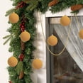 thumbnail image 1 of Taotanxi 6 Pcs Velvet Christmas Balls 2.Inch Christmas Tree Decorations Xmas Ornaments Balls for Family Holiday Wedding Party Xmas Tree Hanging Decoration (Yellow), 1 of 7