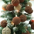 thumbnail image 1 of Taotanxi 60mm 2.4inch Velvet Christmas Ornaments for Xmas Tree, 12 pcs Khaki Flocked Christmas Balls Set Assortment for Holiday Decor, 1 of 7