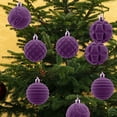 thumbnail image 1 of Taotanxi 60mm 2.4inch Velvet Christmas Ornaments for Xmas Tree, 12 pcs Purple Flocked Christmas Balls Set Assortment for Holiday Decor, 1 of 6