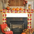 thumbnail image 1 of Taotanxi Artificial Fall Garland 1 pcs Fall Maple Leaves Garland Maple Leaf Decor Hanging Mantle Table Faux Fall Leaves Silk Autumn Plant for Indoor Outdoor Thanksgiving Party (Mixed Color), 1 of 6