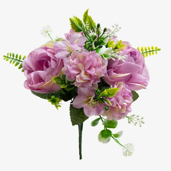 Taotanxi Artificial Flowers, Pink Artificial Peony Small Silk Flowers Fake Peonies Bouquet Rose Flower Arrangement Table Centerpiece for Dining Party Home Decoration(Purple)