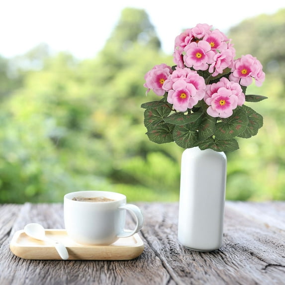 Taotanxi Artificial Geraniums for Outdoor Silk Flowers White Artificial Geranium Bush Faux Flowers Geraniums for Floral Home Decor Indoor Garden Patio Grave Cemetary Vase Table Centerpiece