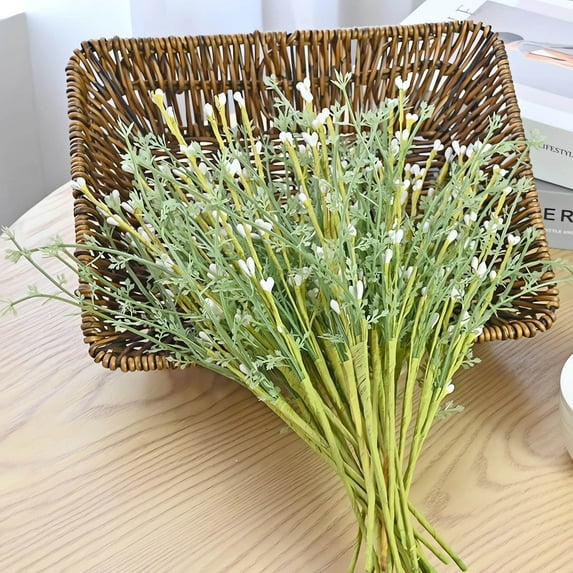 Taotanxi Artificial Greenery Stems Box Set, 20Pcs Easter Simulation Berry Branch Water Grass Green Flower for Diy Bridal Bouquets Wedding Floral Arrangement Table Centerpieces