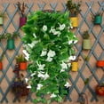 thumbnail image 1 of Taotanxi Artificial Hanging Flowers in Pot 27.6" Faux Silk Morning Glory Flower Vine with Cascading Greenery Fake Hanging Plants for Home Office Bathroom Table Shelf Decor(White/03), 1 of 2