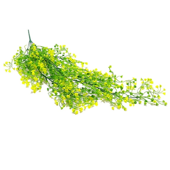 Taotanxi Artificial Hanging Plants Fake Hanging Vines Boston Fern Greenery Hanging Wall Plants for Home Room Garden Wedding Outside Decoration (Yellow)
