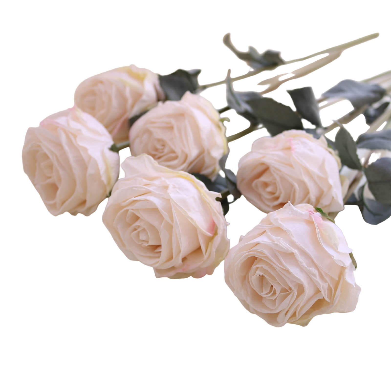 Taotanxi Artificial Realistic Roses Pale White Flowers 15