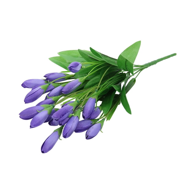 Taotanxi Artificial Tulip in Bulk for Home Kitchen Wedding Bridal Bouquet,Fake Flowers for Mother's Day Easter Table Centerpieces Decorations(Large Size,Purple,Real-Touch,7pcs)