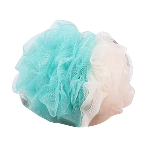 Taotanxi Bath Shower Sponge Loofah Mesh Pouf Brush Ball Exfoliating Accessory,Blue
