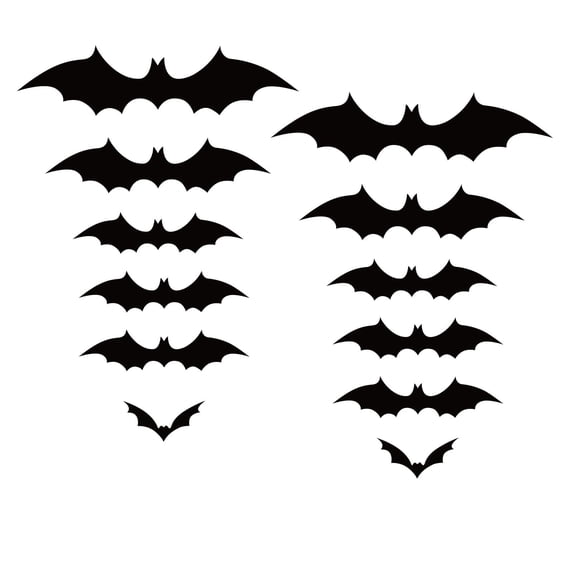 Taotanxi Bats Wall Decor 12PCS Halloween Decoration Bats Realistic 3D Black Scary Bat Wall Stickers for Creepy Home Decor Halloween Party Decorations DIY Wall Decal Bathroom Indoor Halloween Decor